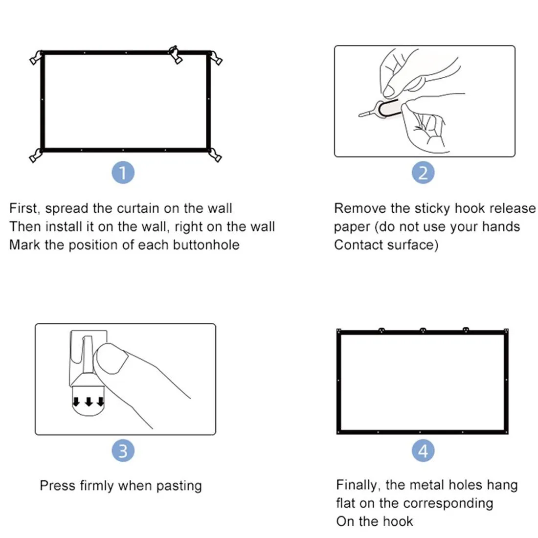 100 Folding Projector Curtain - 4 3 - 203x152cm - Milk Silk Polyester Film