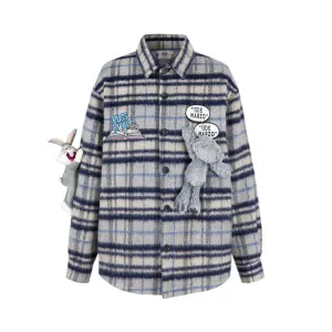 13De Marzo X Looney Tunes Blue Bugs Bunny Plaid Shirt Coat