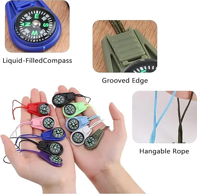 27 Pack Compass for Compass Hiking, 9 Colors, Mini Compass Survival, Small Compass Bulk, Suitable for Gifts, Camping, Hiking, Training, Party Favor Pocket