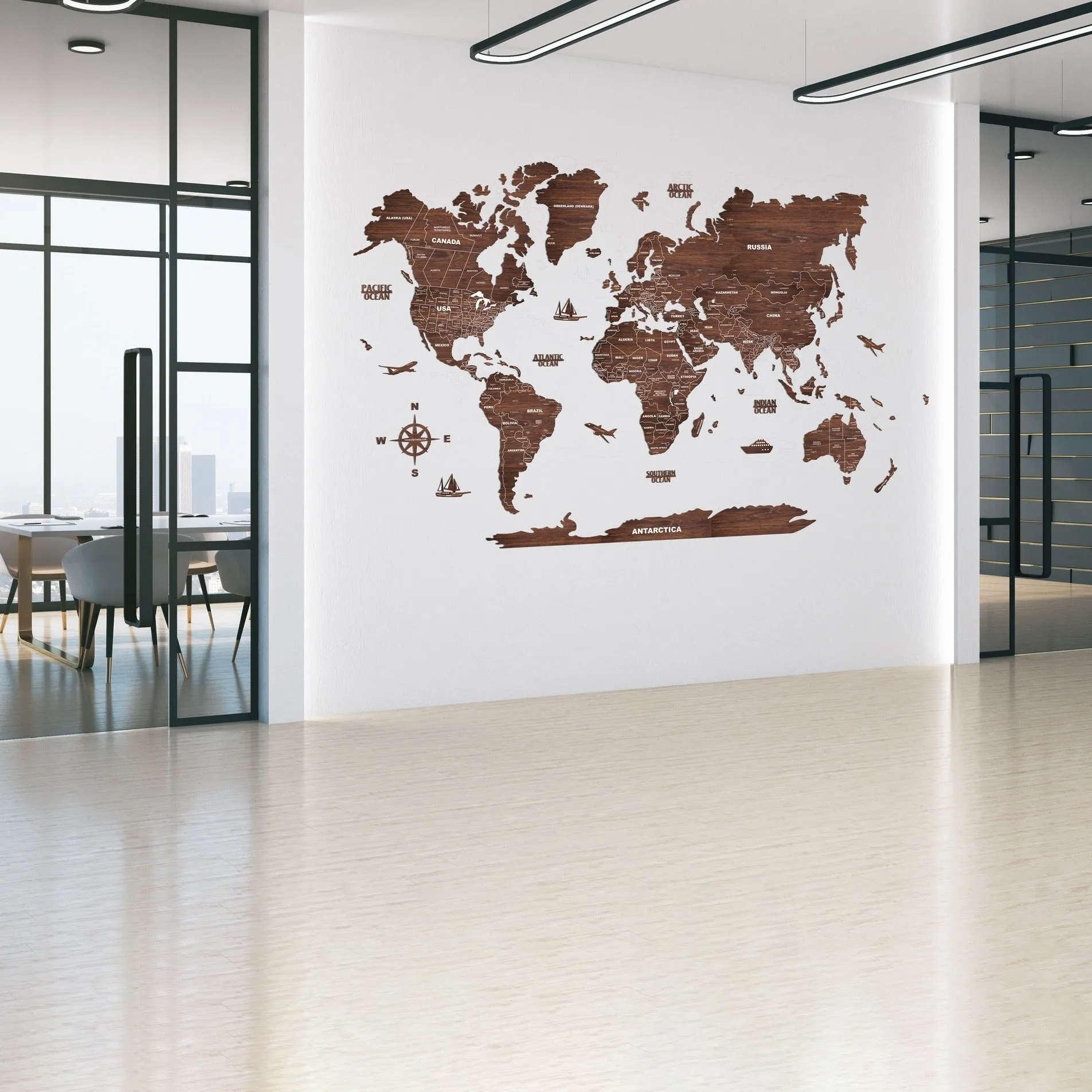 2D Antra Wooden World Map