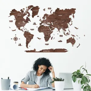 2D Antra Wooden World Map