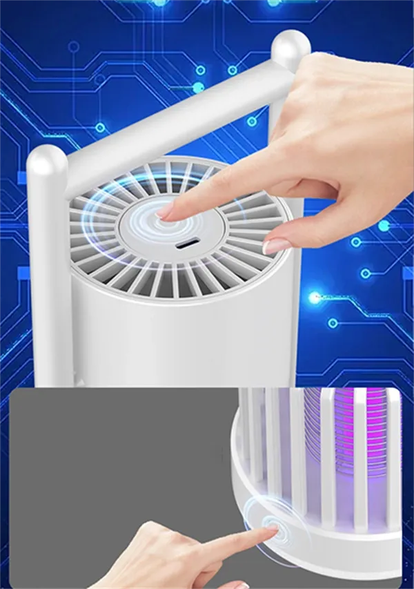 3-in-1 Camping Fan, Mosquito Zapper & Night Light  Portable Outdoor LED Lantern with USB Rechargeable for Outdoor and Indoor