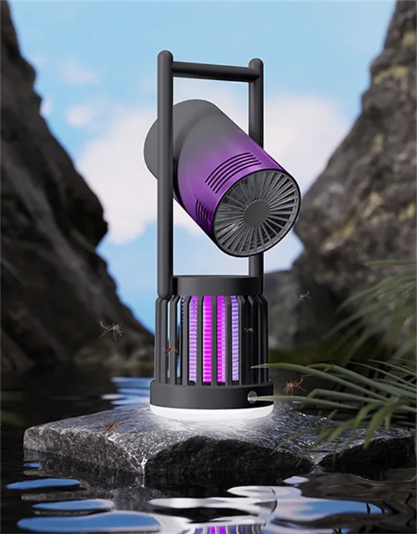 3-in-1 Camping Fan, Mosquito Zapper & Night Light  Portable Outdoor LED Lantern with USB Rechargeable for Outdoor and Indoor