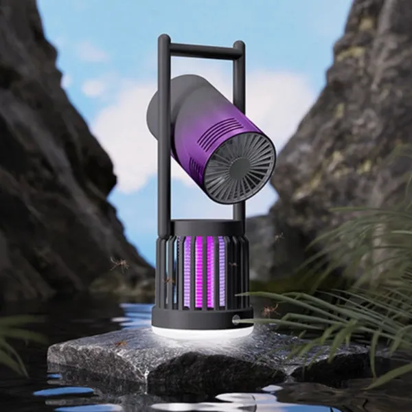 3-in-1 Camping Fan, Mosquito Zapper & Night Light  Portable Outdoor LED Lantern with USB Rechargeable for Outdoor and Indoor