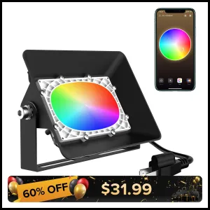 50W Smart RGB LED Flood Light (Bluetooth Controlled) (US ONLY)