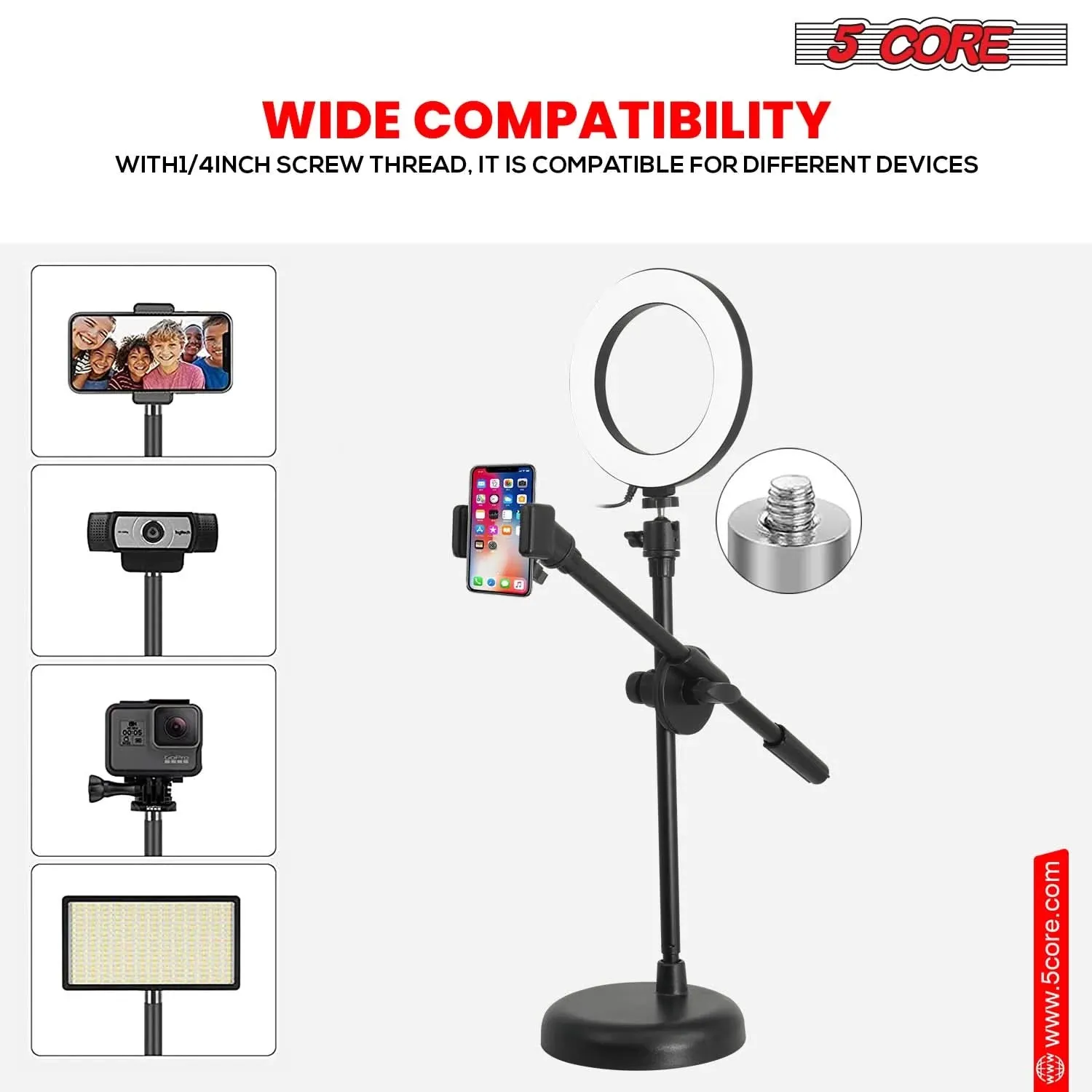 6 Inch Ring Light   Cell Phone Adjustable Stand
