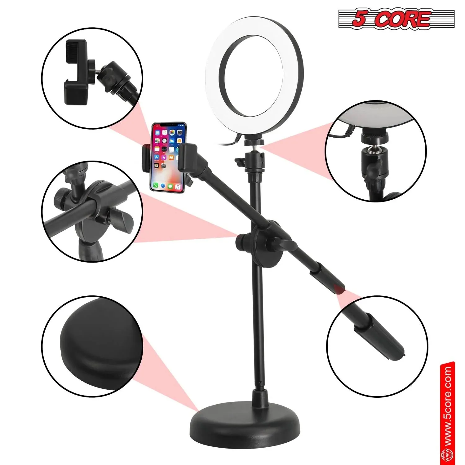 6 Inch Ring Light   Cell Phone Adjustable Stand