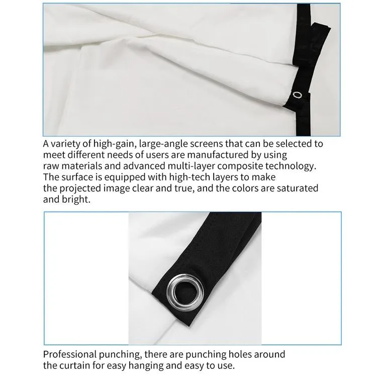 72 4 3 Projector Film Curtain - Thin Foldable Polyester - 146x110cm Projection Area