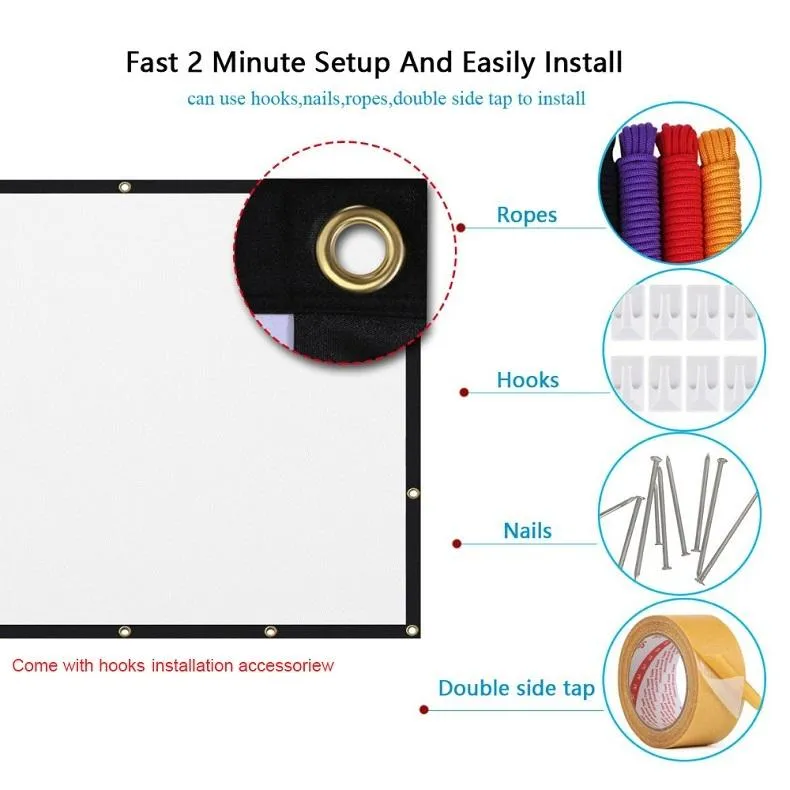 72 4 3 Projector Film Curtain - Thin Foldable Polyester - 146x110cm Projection Area
