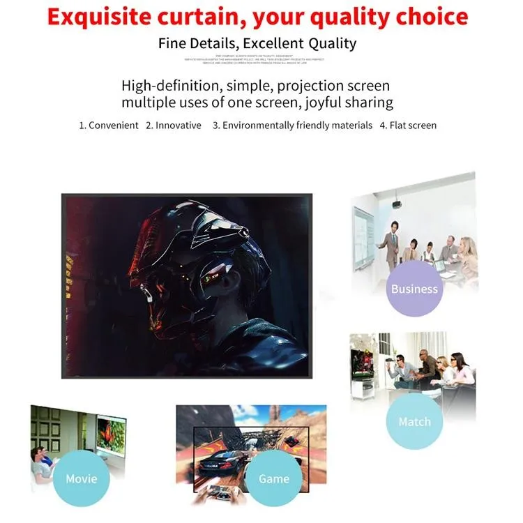 72 4 3 Projector Film Curtain - Thin Foldable Polyester - 146x110cm Projection Area