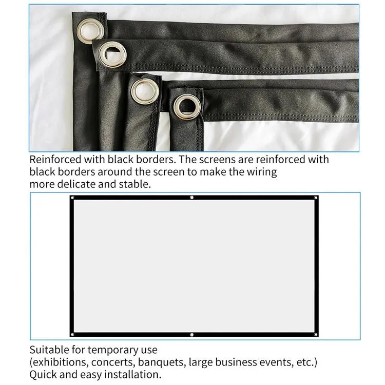72 4 3 Projector Film Curtain - Thin Foldable Polyester - 146x110cm Projection Area