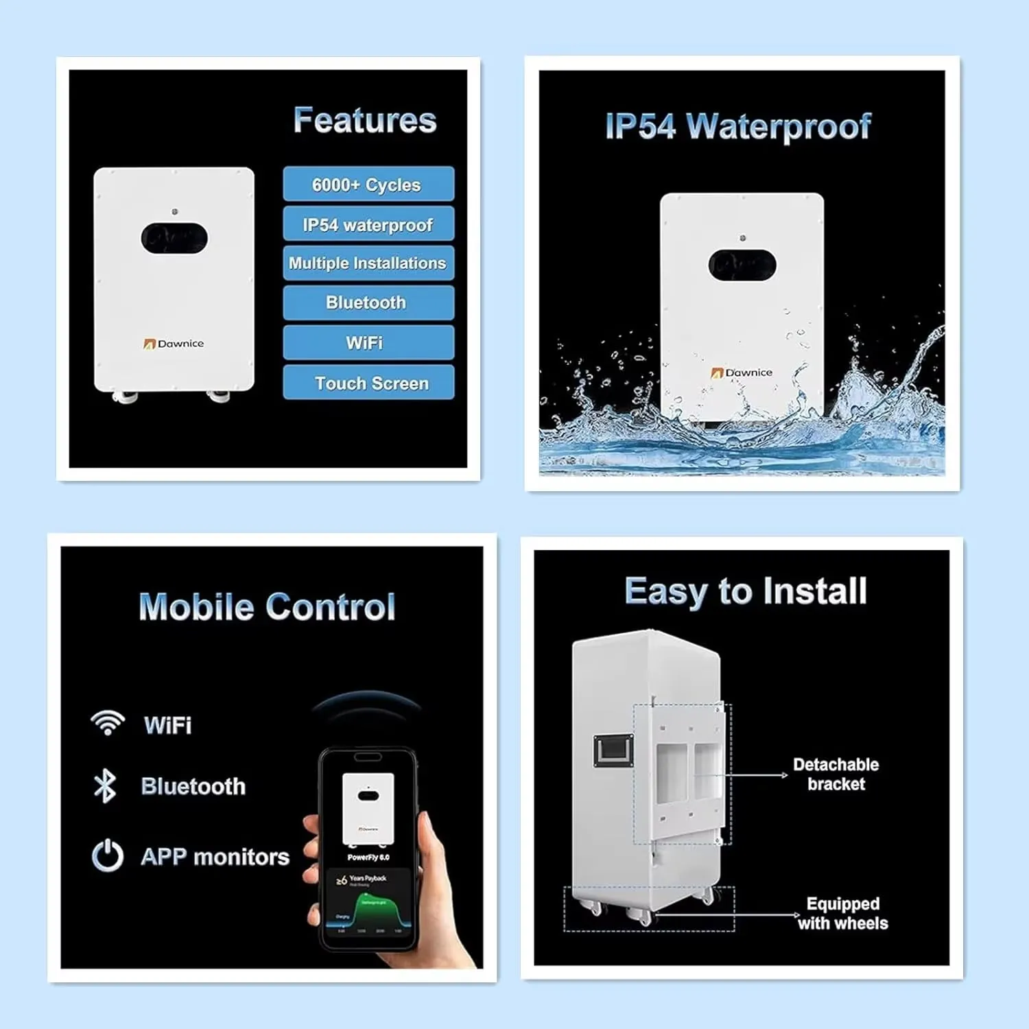8KW Hybrid Solar Power System Complete Kit 550W*10 Pcs Solar Panel   8Kw Hybrid Inverter  16Kwh Battery