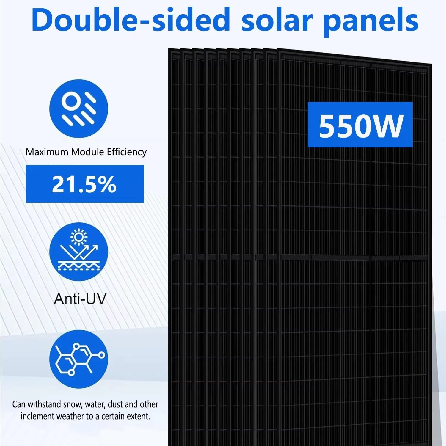 8KW Hybrid Solar Power System Complete Kit 550W*10 Pcs Solar Panel   8Kw Hybrid Inverter  16Kwh Battery