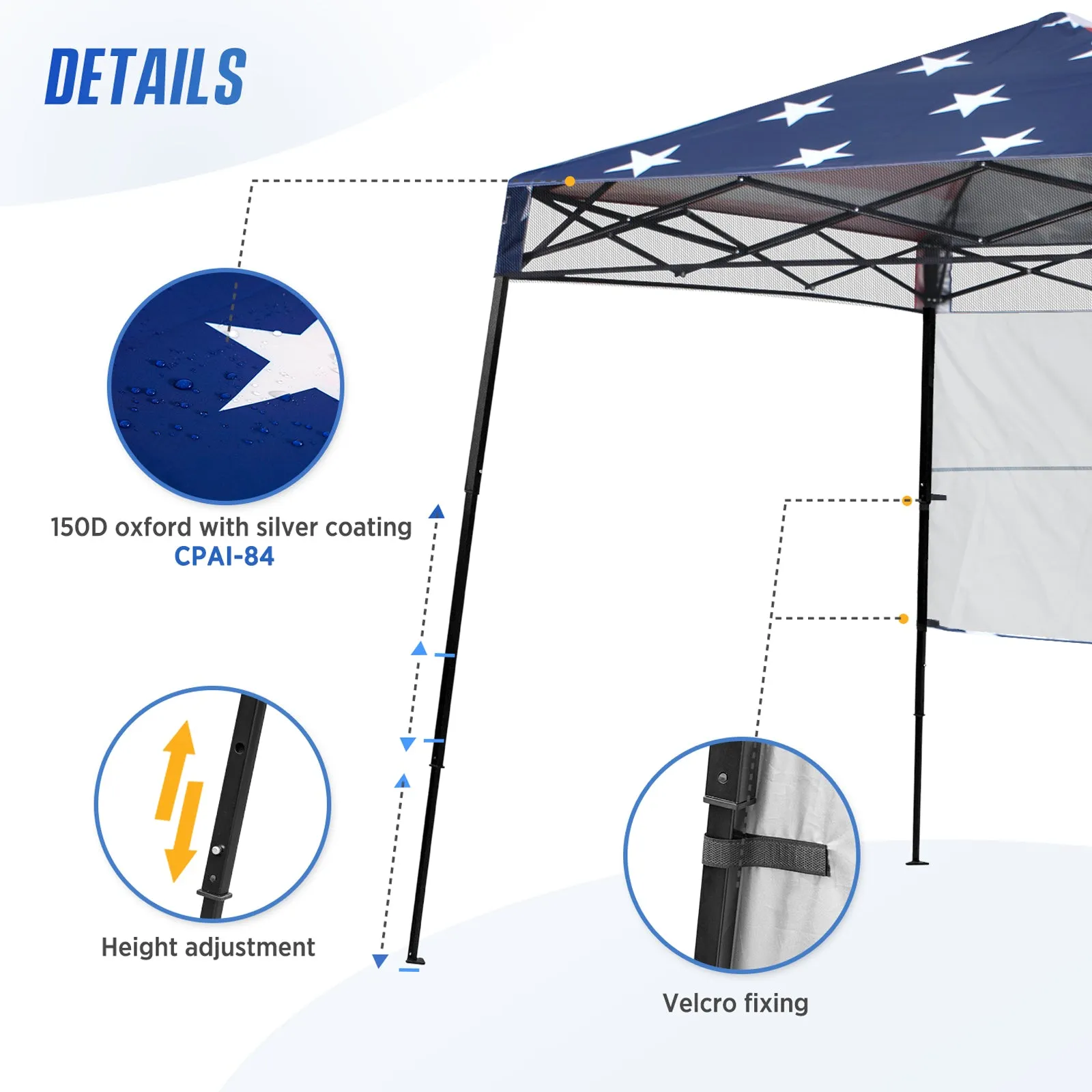 8x8 Pop Up Canopy Tent with Sidewall,8x8 Base 6x6 Top
