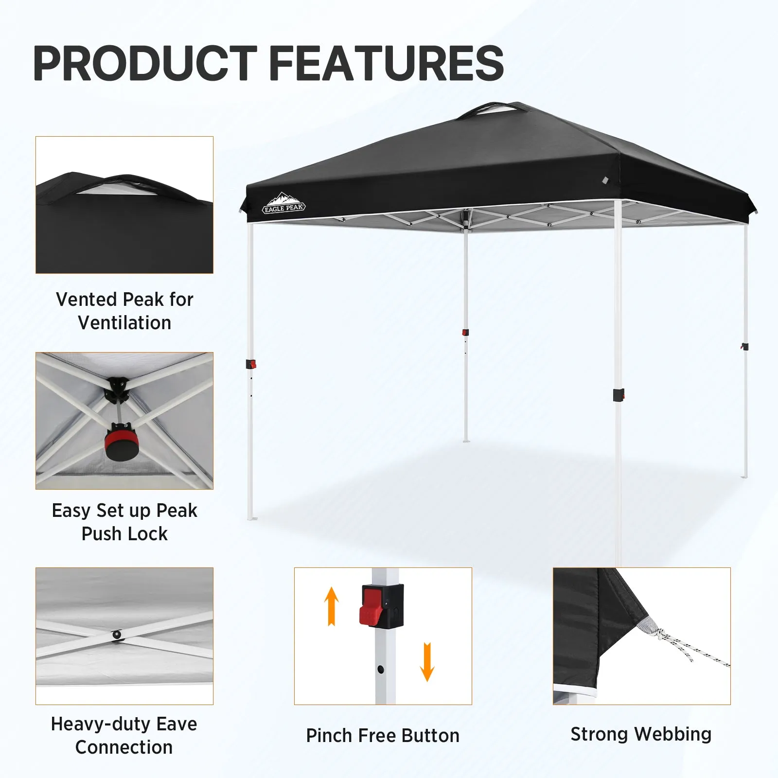 8x8 Pop Up Straight Leg Canopy