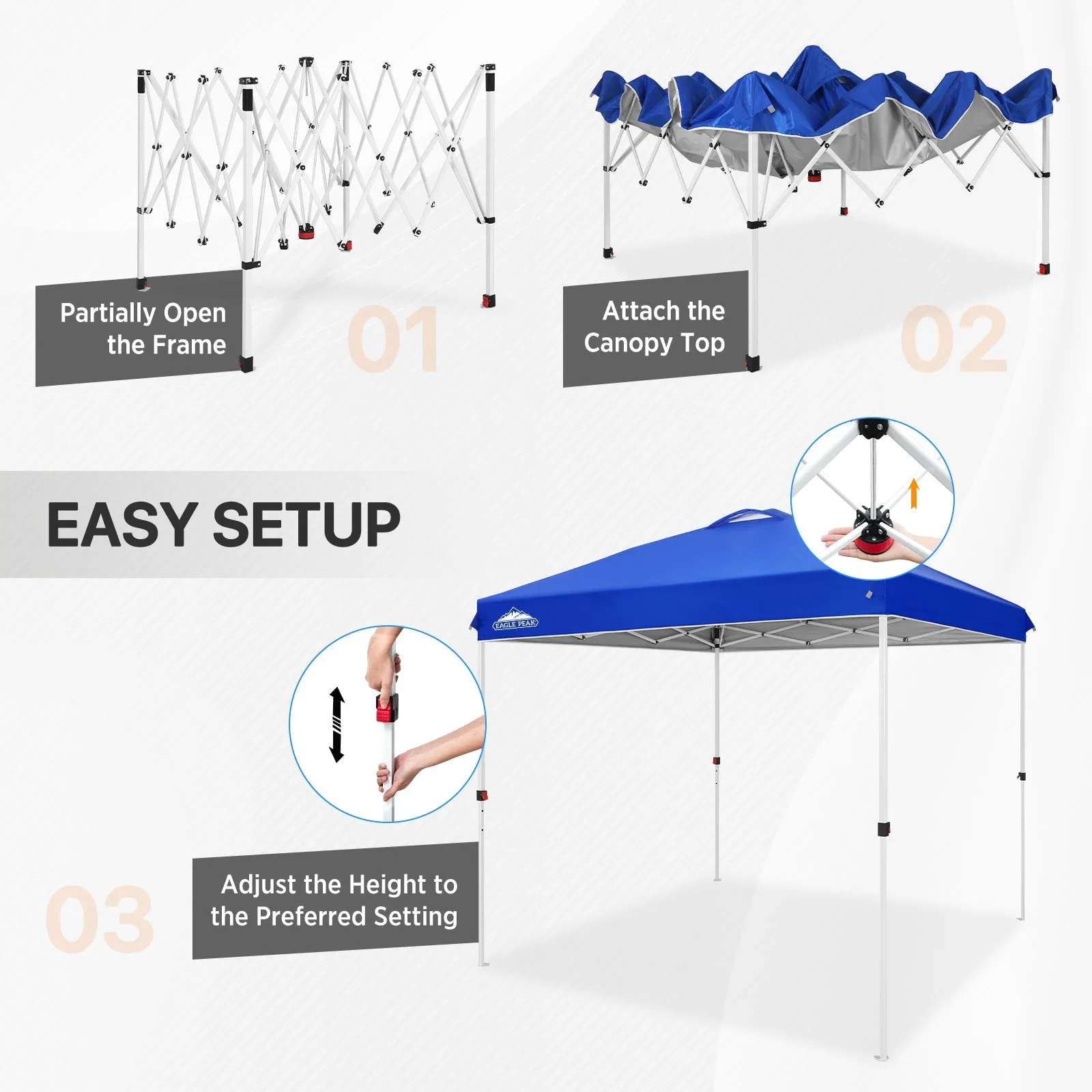 8x8 Pop Up Straight Leg Canopy