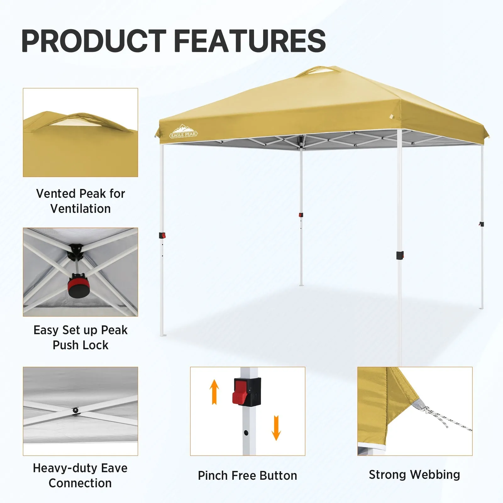 8x8 Pop Up Straight Leg Canopy