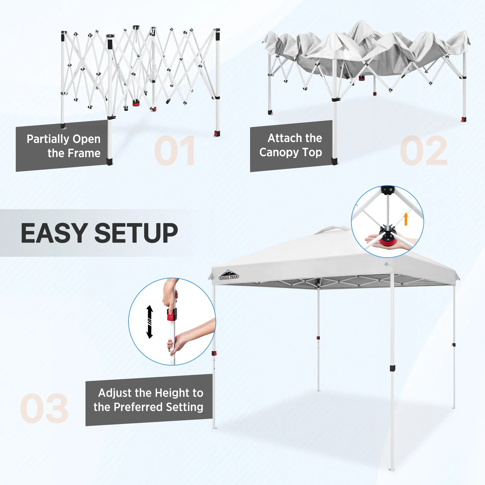 8x8 Pop Up Straight Leg Canopy