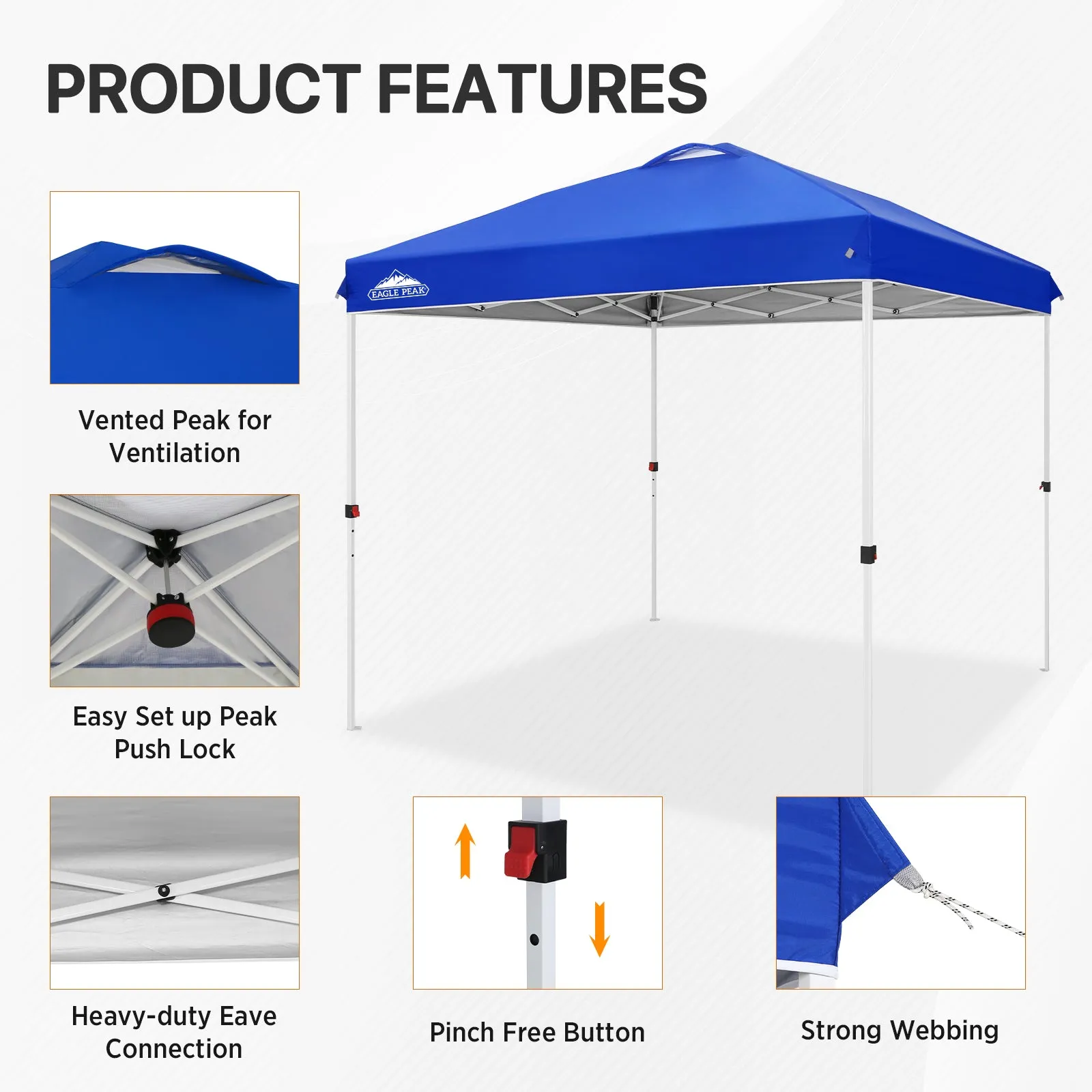 8x8 Pop Up Straight Leg Canopy