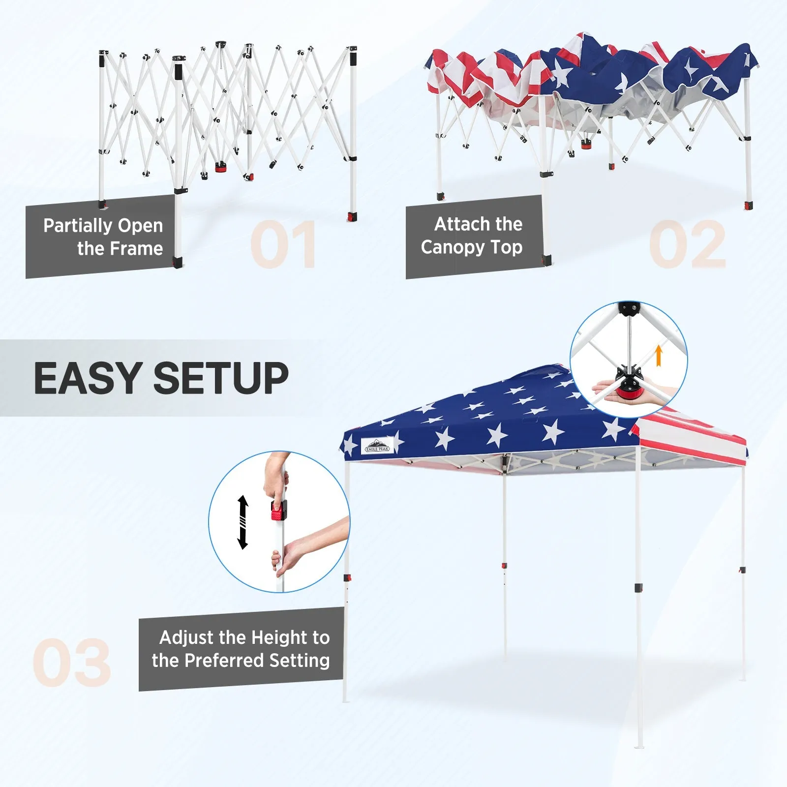 8x8 Pop Up Straight Leg Canopy