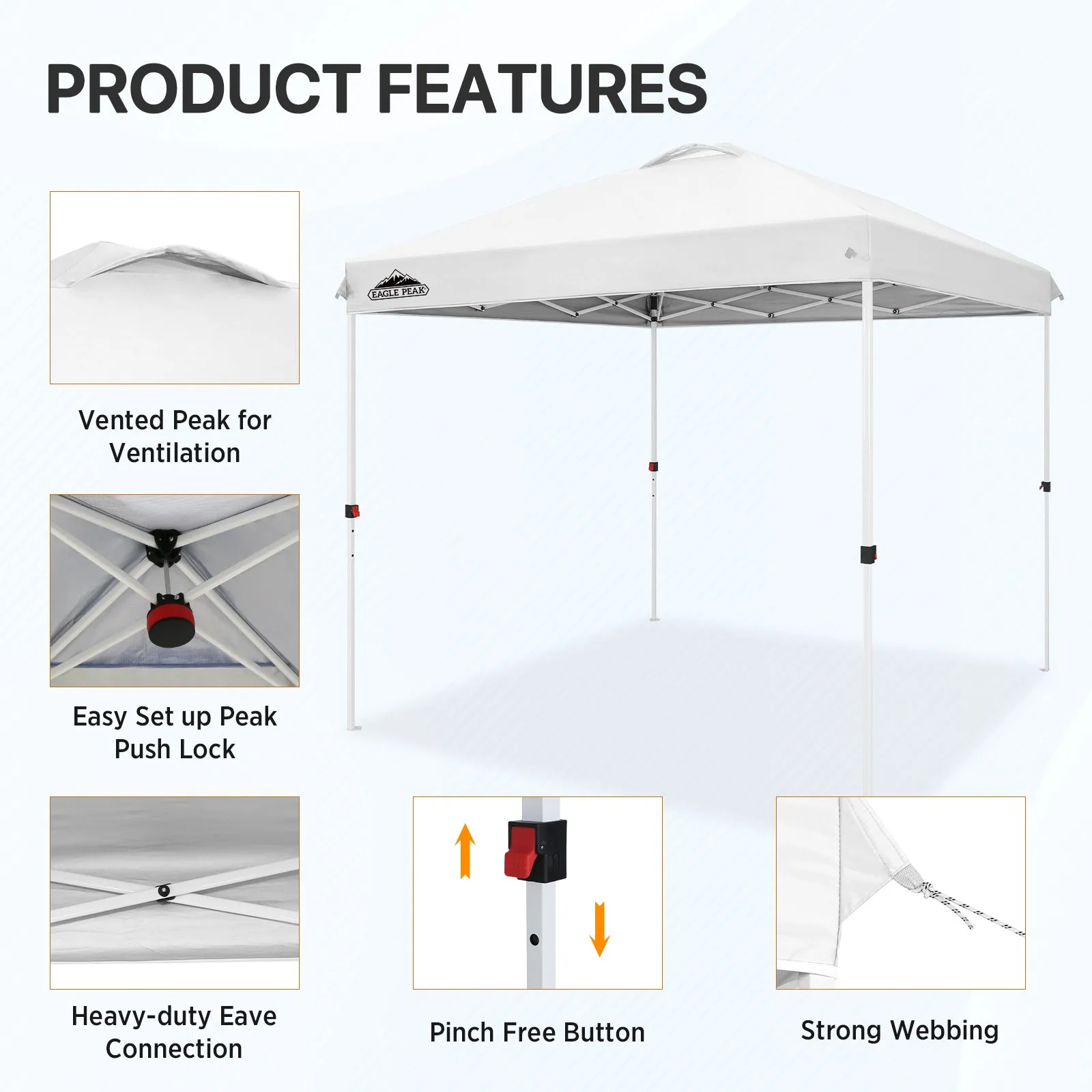 8x8 Pop Up Straight Leg Canopy