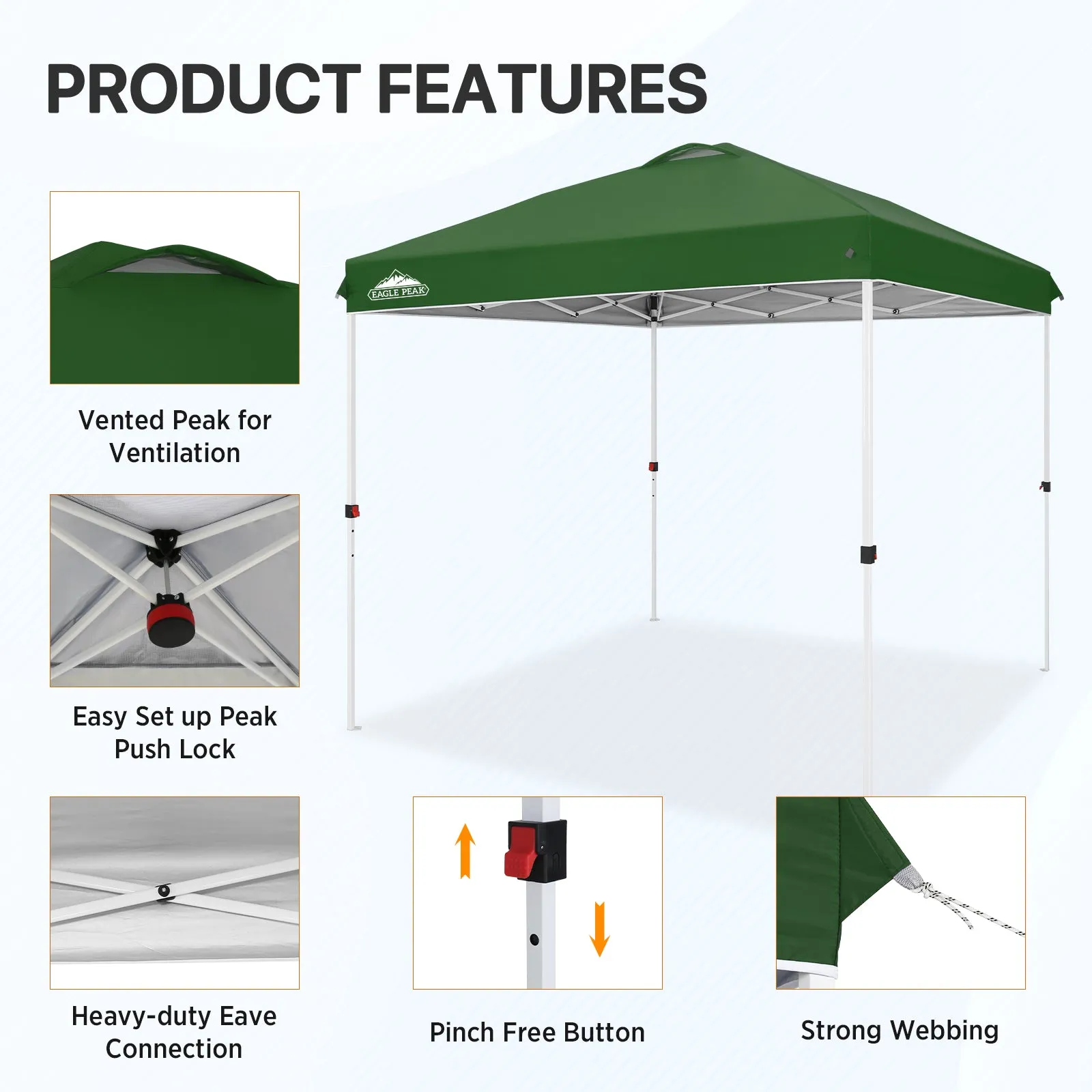 8x8 Pop Up Straight Leg Canopy