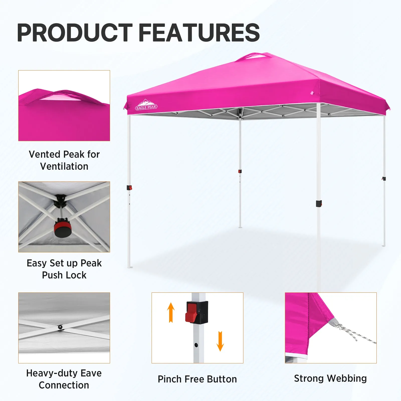 8x8 Pop Up Straight Leg Canopy