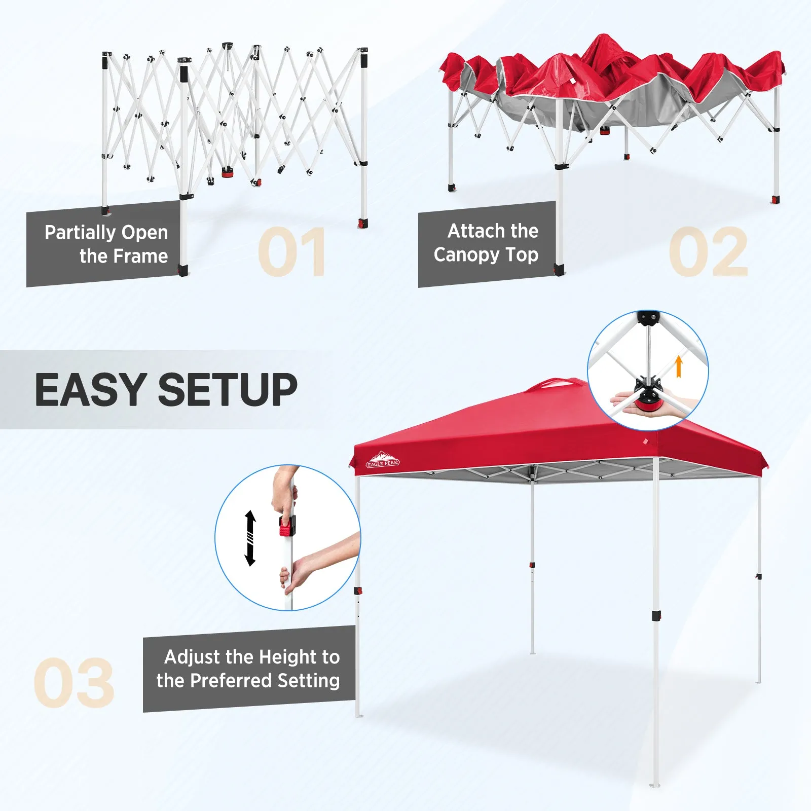 8x8 Pop Up Straight Leg Canopy