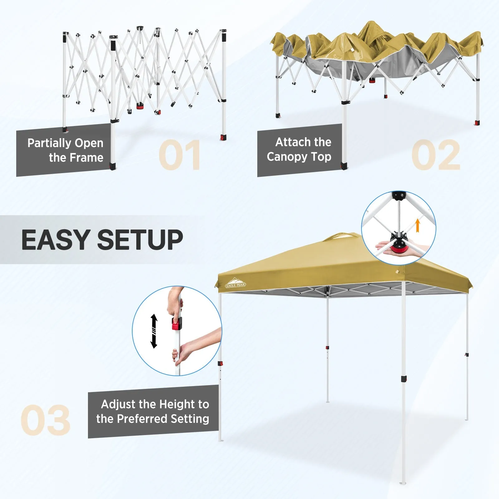 8x8 Pop Up Straight Leg Canopy