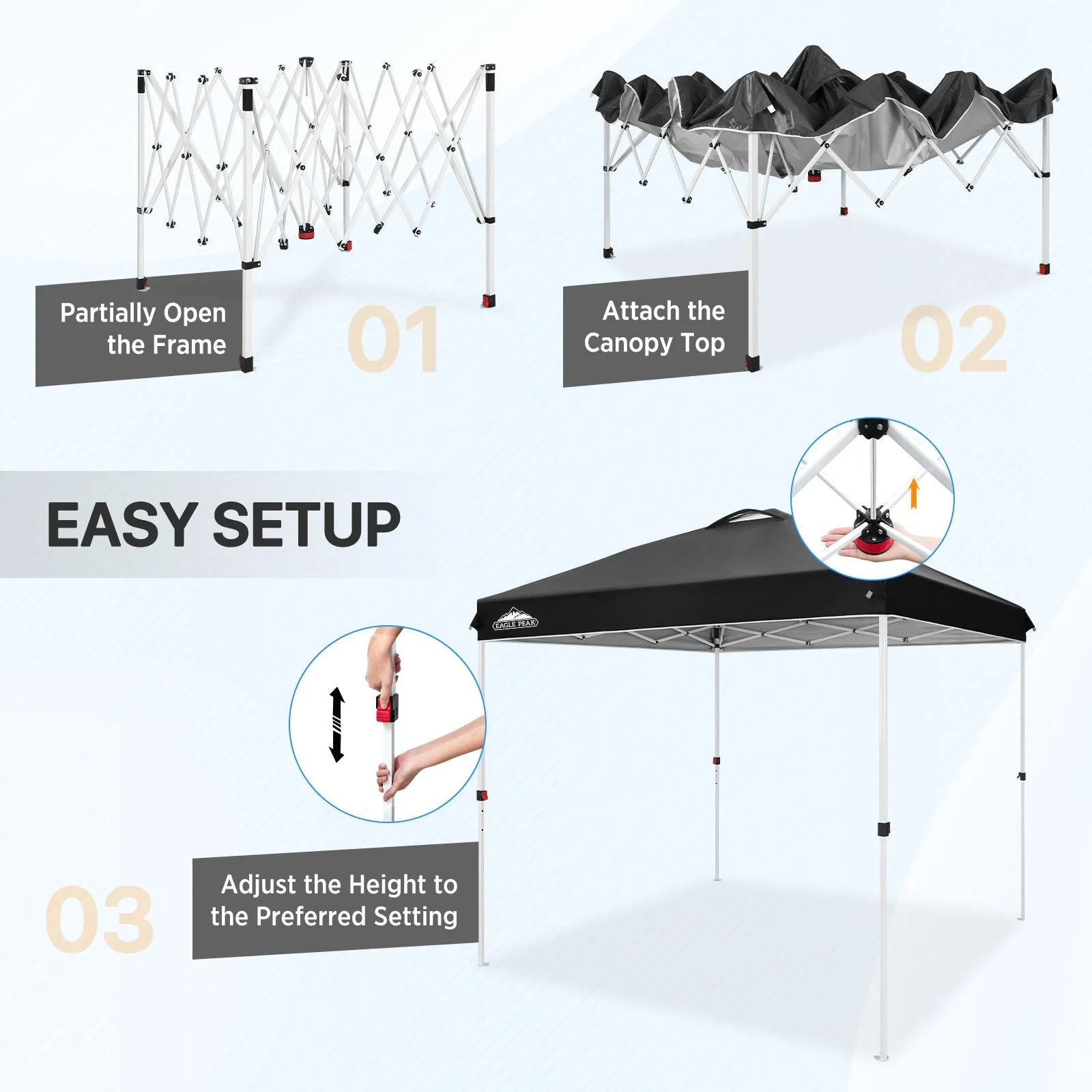 8x8 Pop Up Straight Leg Canopy