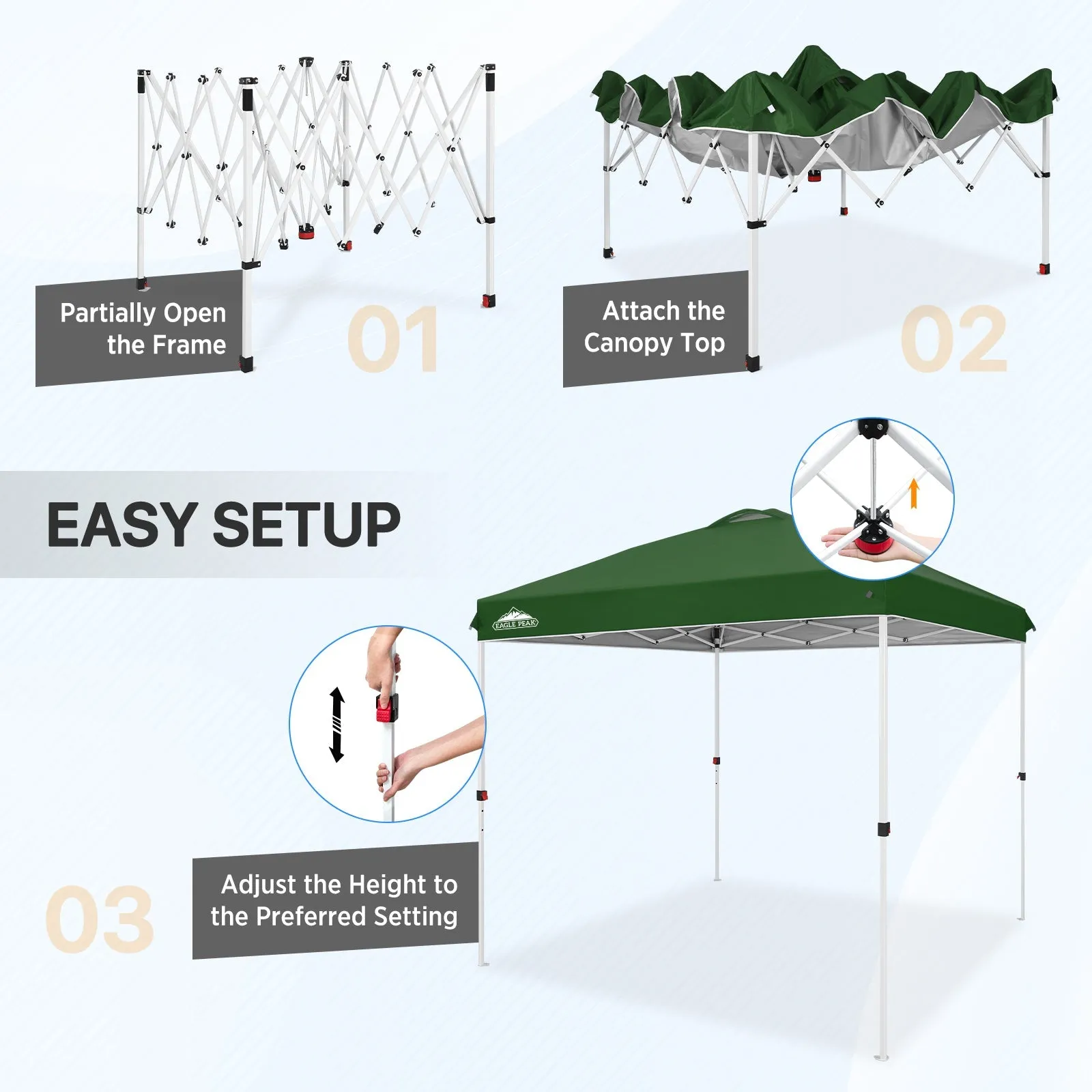 8x8 Pop Up Straight Leg Canopy