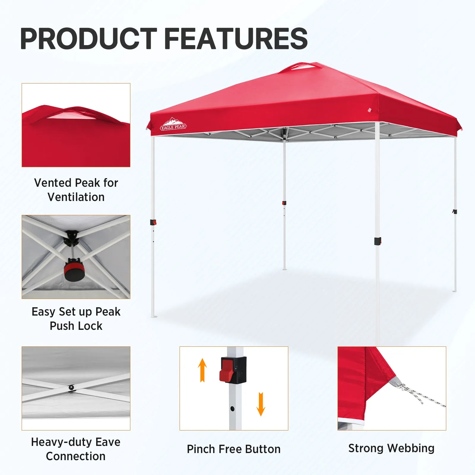 8x8 Pop Up Straight Leg Canopy