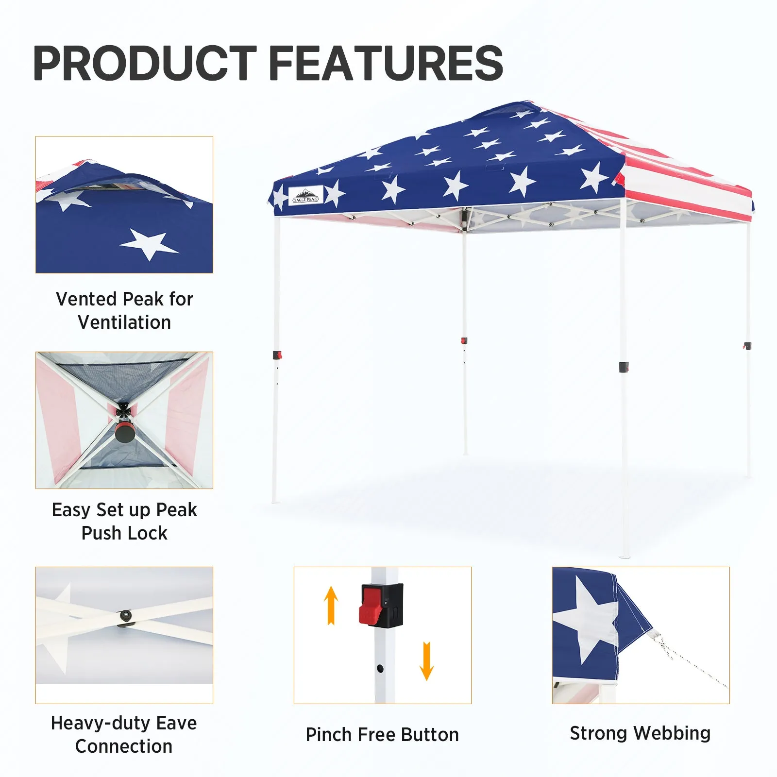8x8 Pop Up Straight Leg Canopy