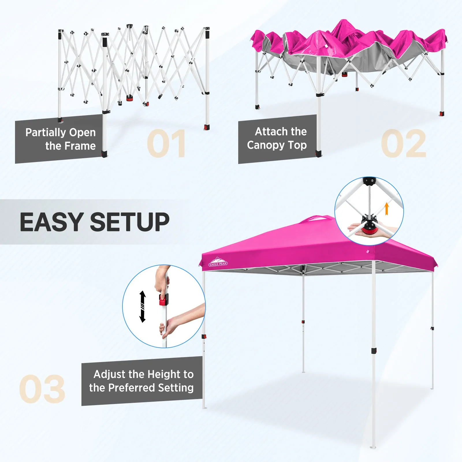 8x8 Pop Up Straight Leg Canopy