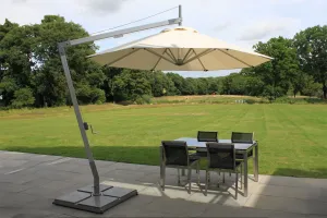 Bambrella 10' Round Santa Ana Side Wind Aluminum Manual Lift Cantilever Umbrella