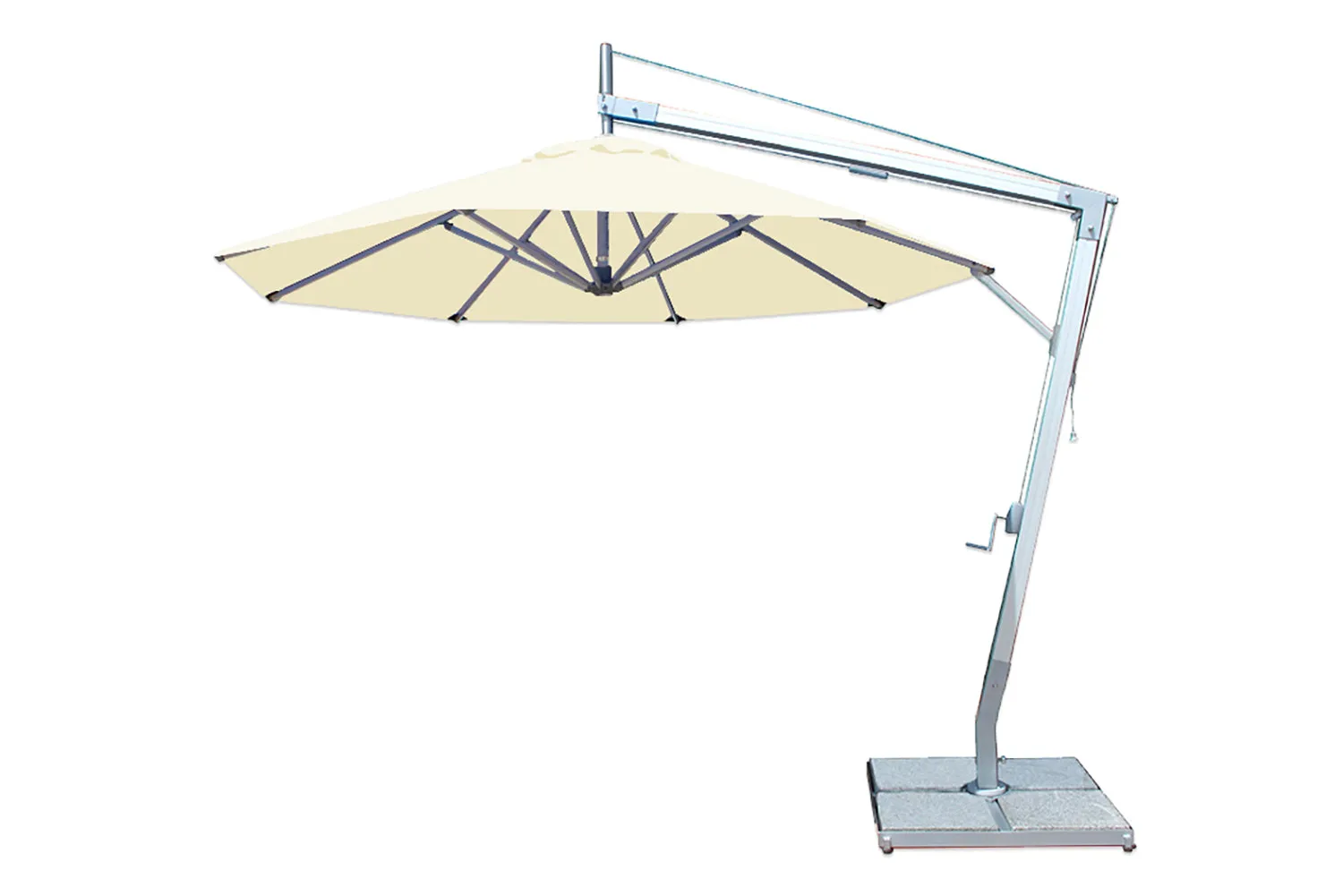 Bambrella 10' Round Santa Ana Side Wind Aluminum Manual Lift Cantilever Umbrella
