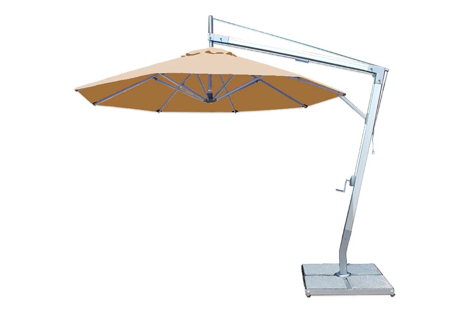 Bambrella 10' Round Santa Ana Side Wind Aluminum Manual Lift Cantilever Umbrella