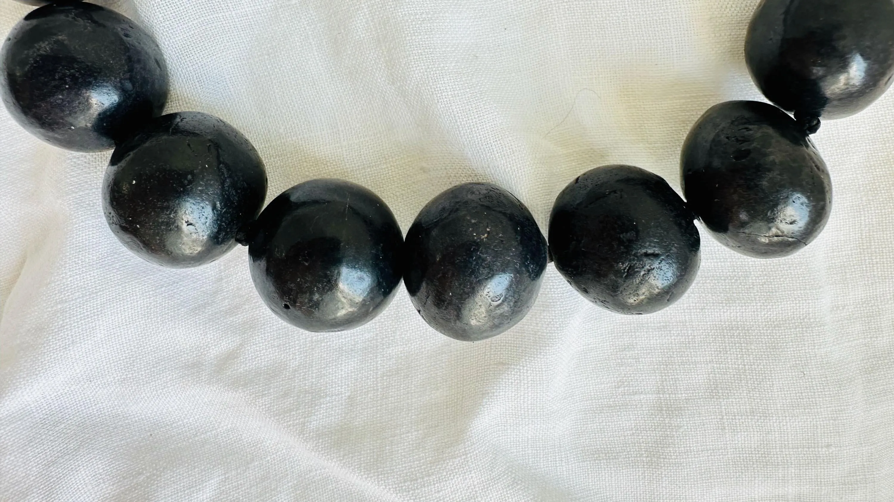 Barro Negro & Silver Necklace. Oaxacan Black Clay. Sterling Silver. 2649