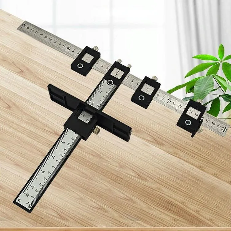 Blue Plastic Cabinet Door Punch Locator for Woodworking
