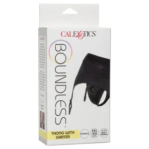 Boundless Thong w/Garter 2L/3XL - Black