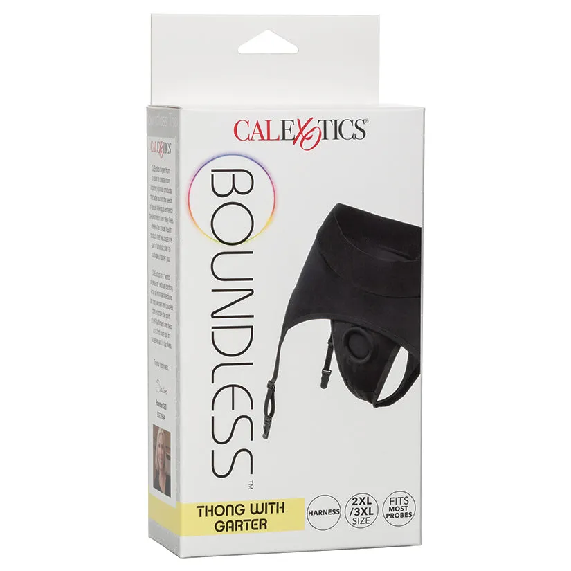 Boundless Thong w/Garter 2L/3XL - Black