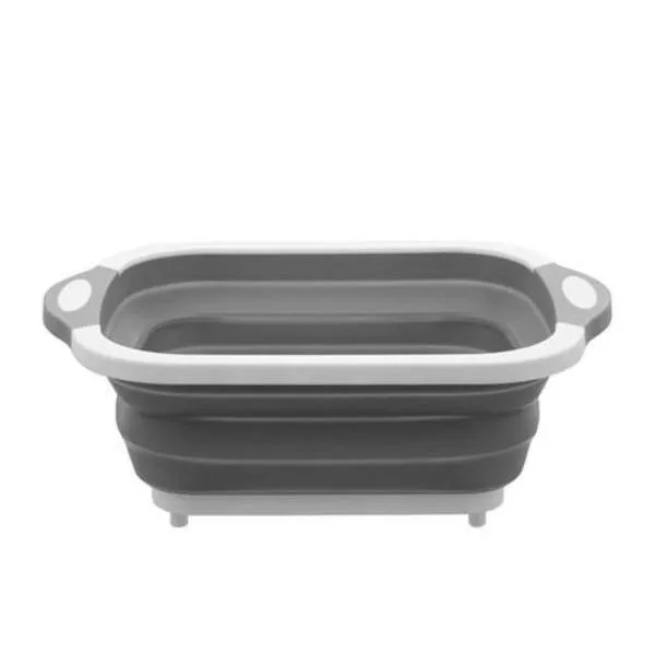 Camping / Caravan Collapsible Silicone 5 Piece set - Dish Drainer - Bucket - Cutting Board - Basket - Strainer