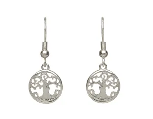 Celtic Tree of Life Silver Plated Drop Earrings by Woods Celtic Jewllery