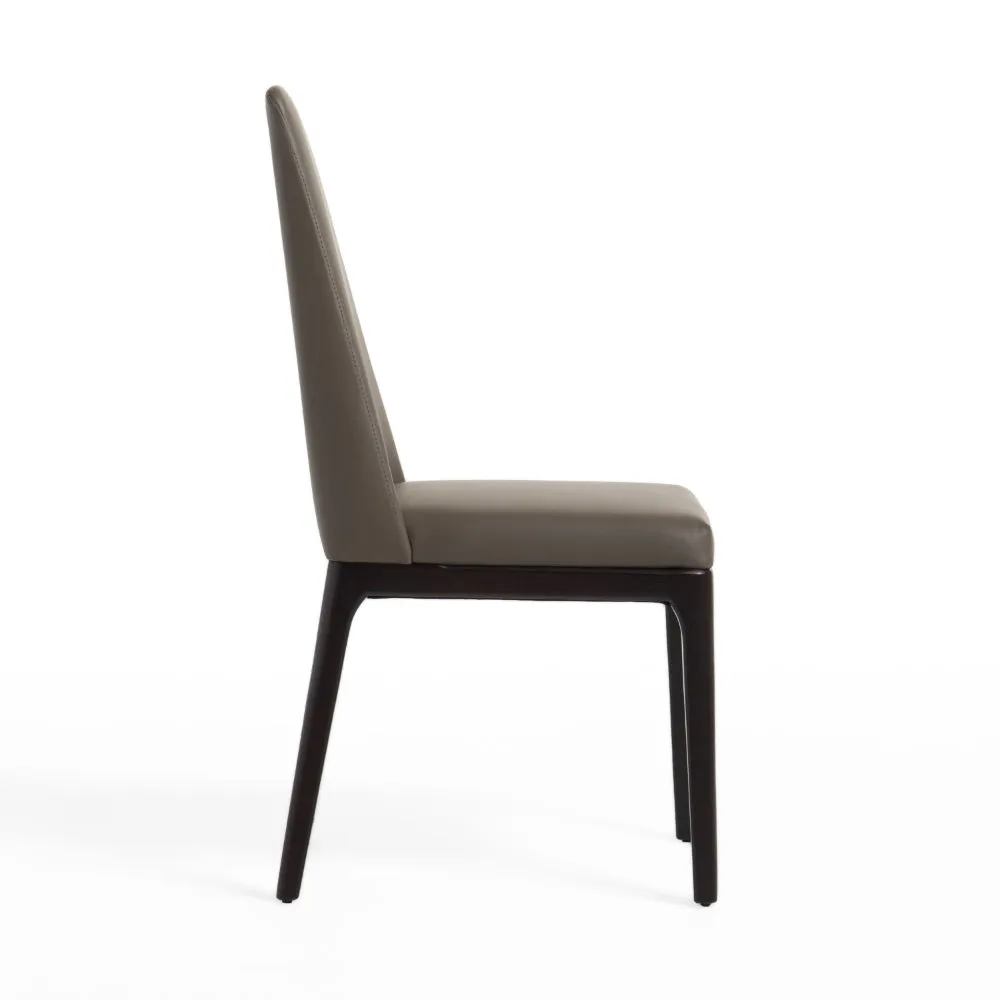 Cid Cino 19 Inch Side Dining Chair Set of 2, Brown and Gray Faux Leather By Casagear Home