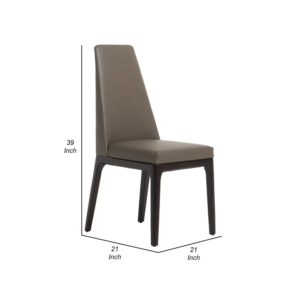 Cid Cino 19 Inch Side Dining Chair Set of 2, Brown and Gray Faux Leather By Casagear Home