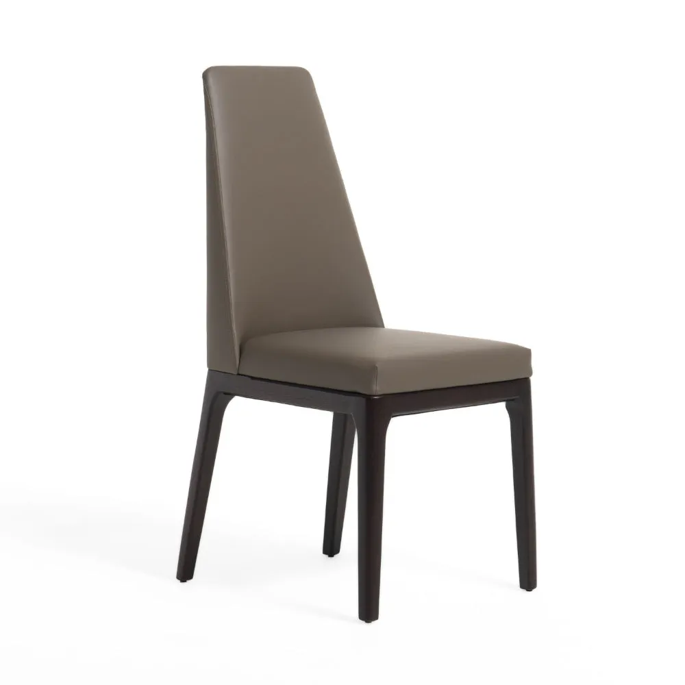 Cid Cino 19 Inch Side Dining Chair Set of 2, Brown and Gray Faux Leather By Casagear Home