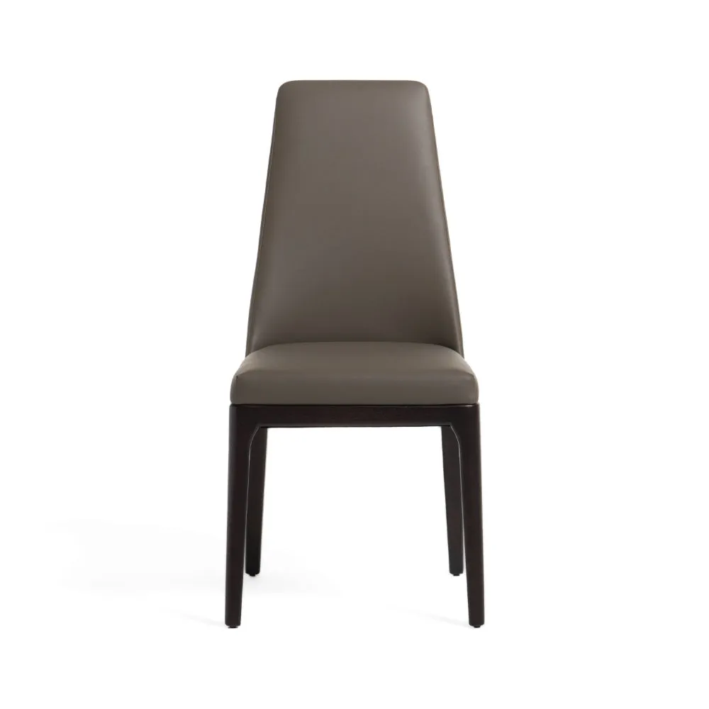 Cid Cino 19 Inch Side Dining Chair Set of 2, Brown and Gray Faux Leather By Casagear Home