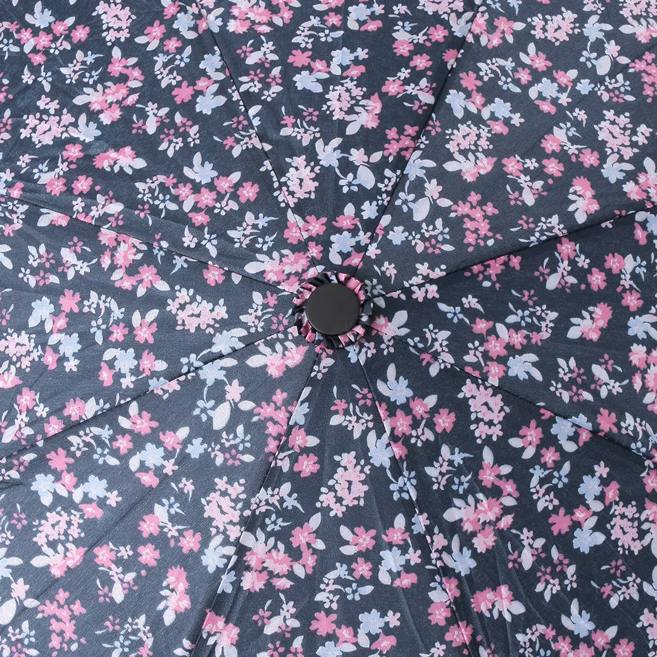 Compact Pink Floral Auto Open Umbrella