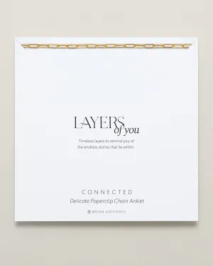 Connected Delicate Paperclip Chain Anklet