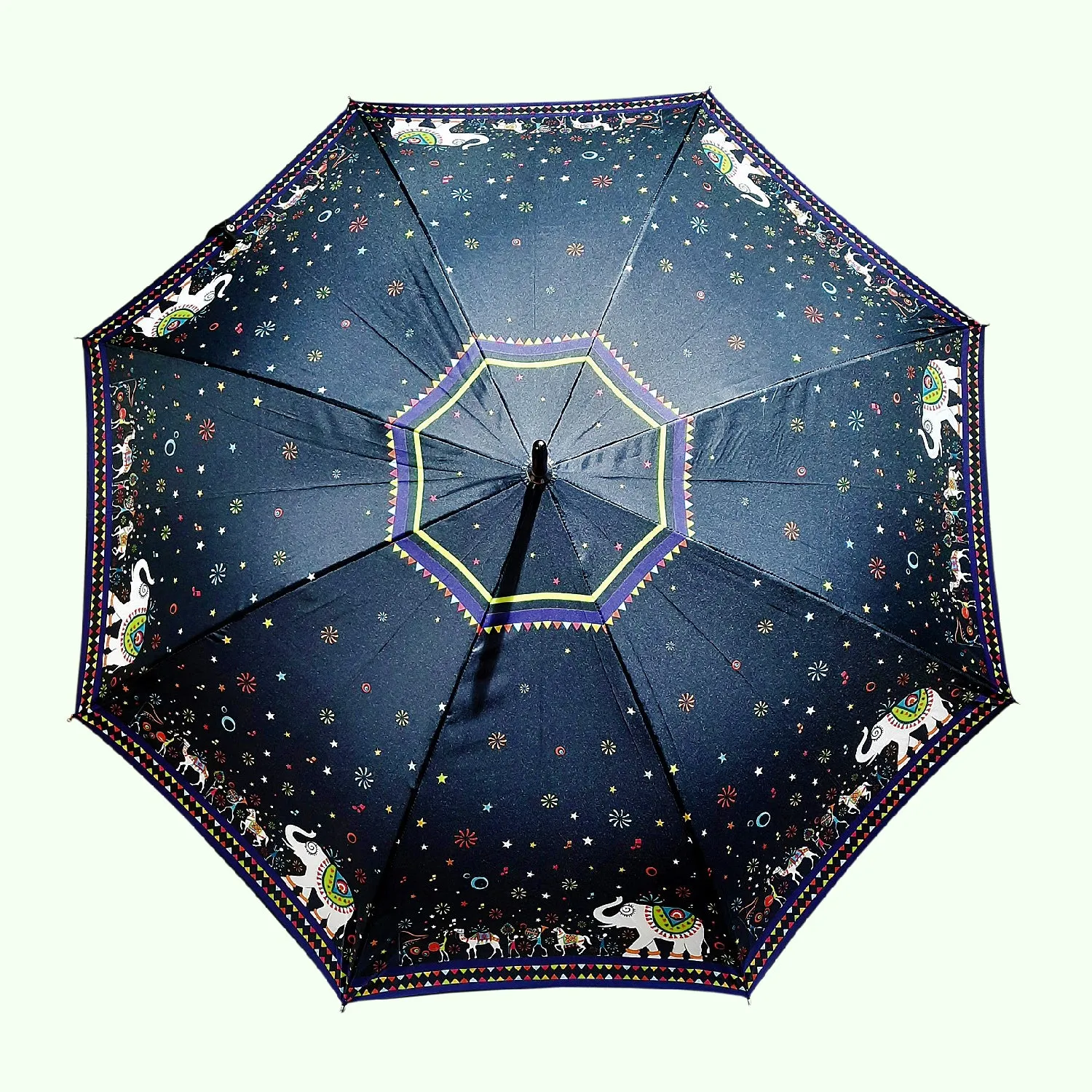 Elephant Procession Digital Printed Umbrella (Straight)